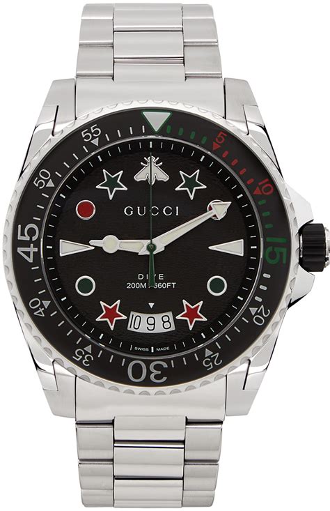 gucci watch black ring and sliver|Silver Gucci Watch .